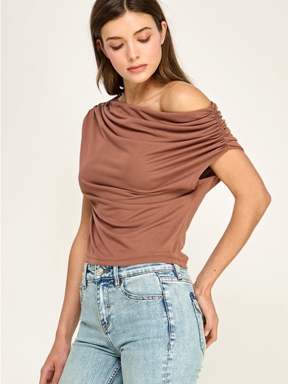 NWT Ruched Off-Shoulder Women’s Top
